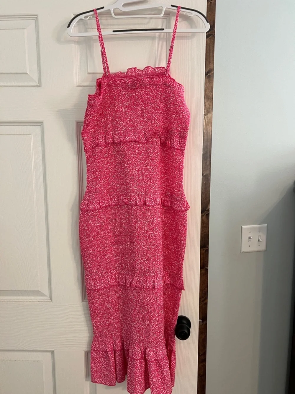 Pink Ruffled Midi Dress - Picture 2 of 2